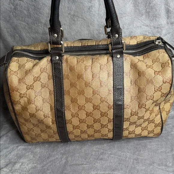 Gucci Tan and Dark Brown Monogram Tote - Picture 3 of 16